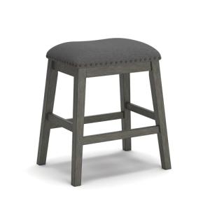 Caitbrook Rustic Gray Counter Height Barstools, Set of 2