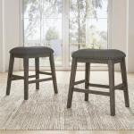 Caitbrook Rustic Gray Counter Height Barstools, Set of 2