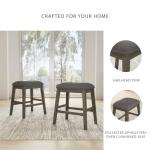 Caitbrook Rustic Gray Counter Height Barstools, Set of 2