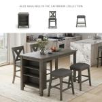 Caitbrook Rustic Gray Counter Height Barstools, Set of 2