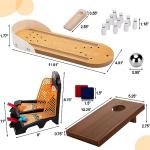 Mini Arcade Basketball and Cornhole Game Set
