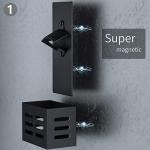 Magnetic Wall-Mounted Bottle Opener with Cap Catcher