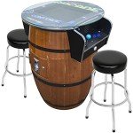 Wine Barrel Style Arcade Machine with Stools