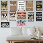 Funny Man Cave Rules Metal Sign for Decor