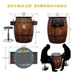 Wine Barrel Style Arcade Machine with Stools