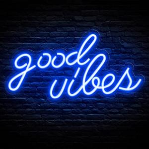 Olekki Blue Good Vibes LED Neon Sign