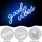 Olekki Blue Good Vibes LED Neon Sign
