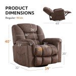 Oversized 360° Swivel Rocker Recliner Chair