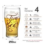 Unique Pilsner Beer Glass Set of 4, 20 OZ