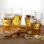 Unique Pilsner Beer Glass Set of 4, 20 OZ