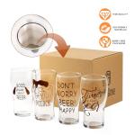 Unique Pilsner Beer Glass Set of 4, 20 OZ