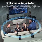 Bobtot 1200W Surround Sound Speaker System with Subwoofer
