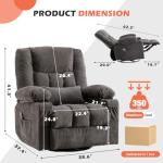 Oversized Recliner Chair with Cup Holders