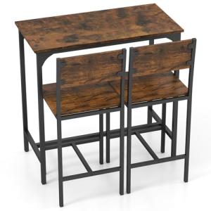 Giantex 3-Piece Bar Table and Stools Set