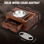 Wooden Cigar Ashtray with Cutter and Holder