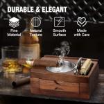 Wooden Cigar Ashtray with Cutter and Holder