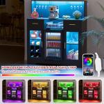 Mini Fridge Storage Cabinet with LED Light