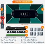 Newverest 70" Poker Table Top with Coasters