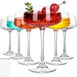 Set of 6 Hand Blown Martini Glasses