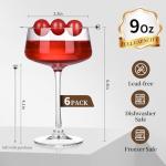 Set of 6 Hand Blown Martini Glasses