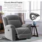Grey Rocker Recliner Chair with Overstuffed Comfort