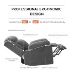 Grey Rocker Recliner Chair with Overstuffed Comfort