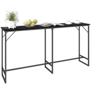 Industrial 70" Counter Height Bar Table with Charging Station