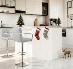 Light Grey Adjustable Swivel Bar Stools - Set of 2