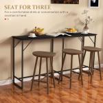 Industrial 70" Counter Height Bar Table with Charging Station