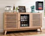 LUXOAK 60" Farmhouse Coffee Bar Cabinet with Fridge