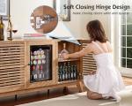 LUXOAK 60" Farmhouse Coffee Bar Cabinet with Fridge