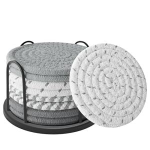 Lazebox Absorbent Coasters Set with Holder
