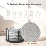 Lazebox Absorbent Coasters Set with Holder