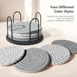 Lazebox Absorbent Coasters Set with Holder