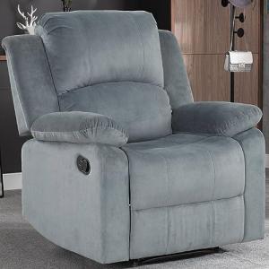 CANMOV Soft Fabric Manual Recliner Chair - Blue Grey