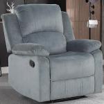 CANMOV Soft Fabric Manual Recliner Chair - Blue Grey