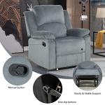 CANMOV Soft Fabric Manual Recliner Chair - Blue Grey
