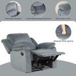CANMOV Soft Fabric Manual Recliner Chair - Blue Grey