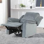 CANMOV Soft Fabric Manual Recliner Chair - Blue Grey