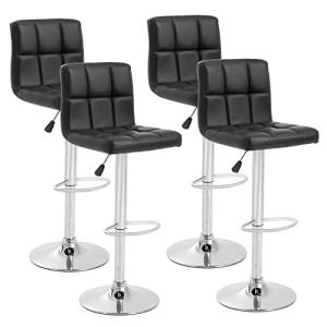 Set of 4 Adjustable Height Square Barstools