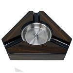 Triangular Maple Cigar Ashtray with Black Accents