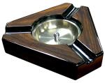 Triangular Maple Cigar Ashtray with Black Accents