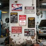 Retro Funny Garage Metal Signs Set of 7