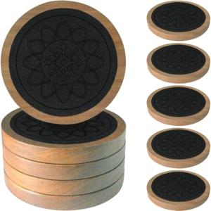 Absorbent Wooden Coaster Set of 5 for Drinks