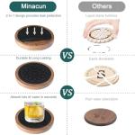 Absorbent Wooden Coaster Set of 5 for Drinks