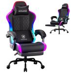 GTPLAYER RGB Gaming Chair with LED Lights and Footrest