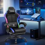 GTPLAYER RGB Gaming Chair with LED Lights and Footrest