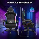 GTPLAYER RGB Gaming Chair with LED Lights and Footrest