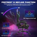 GTPLAYER RGB Gaming Chair with LED Lights and Footrest