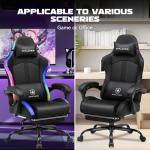 GTPLAYER RGB Gaming Chair with LED Lights and Footrest